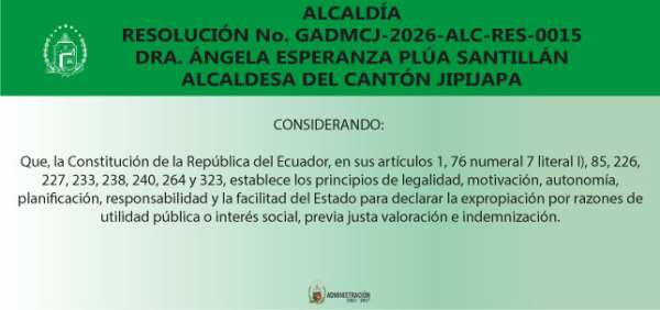 RESOLUCIÓN No. GADMCJ-2026-ALC-RES-0015