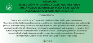 RESOLUCIÓN N° GADMCJ-2026-ALC-RES-0039