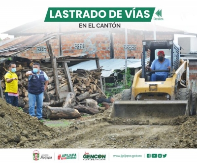 Lastrado de vías en el cantón