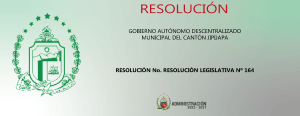RESOLUCIÓN LEGISLATIVA Nº 164