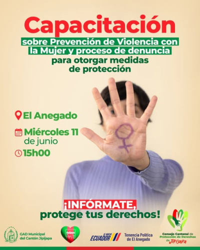 Este miércoles 11 de junio te invitamos a la capacitación sobre prevención de violencia contra la mujer