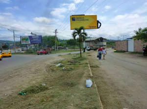 El Acceso Sur en desbroce de malezas al igual que el redondel paso lateral.