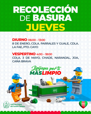 Revisa el horario y ayúdanos a mantener a Jipijapa impecable