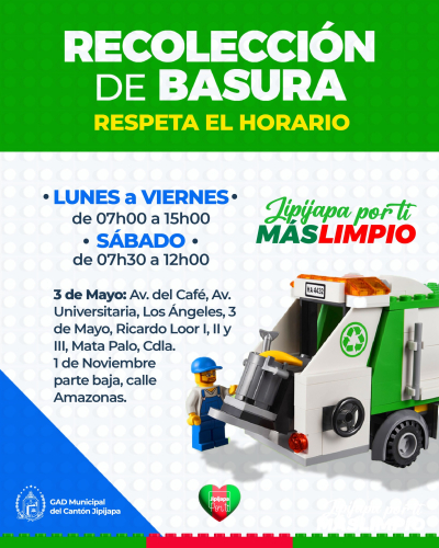 Horario establecido para mantener limpio nuestra ciudad