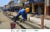 Trabajos de encofrado y fundida de concreto en el centro