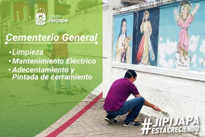 Municipio de Jipijapa realiza trabajos de limpieza en Cementerio Principal