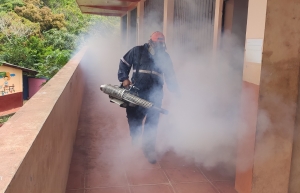 Brigadas de fumigación en recintos electorales