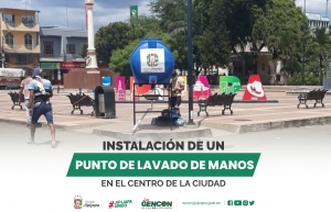 Punto de sanitización para lavado de manos